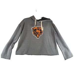 NFL Chicago Bears Womens Cropped distressed Hoodie Team Apparel Size L